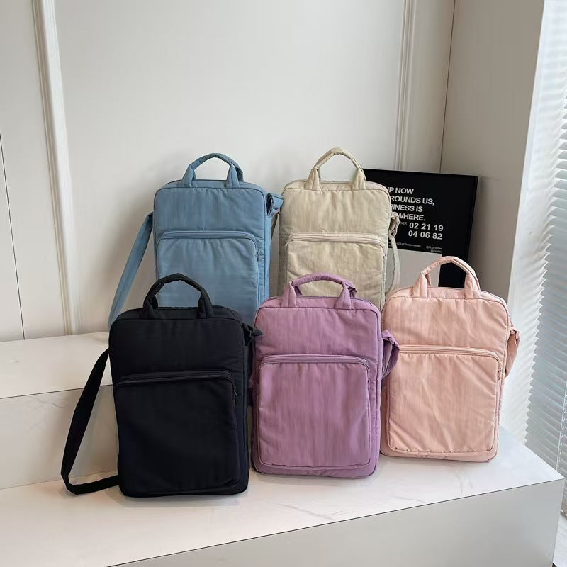 Solid color backpack with large capacity on both shoulders E898