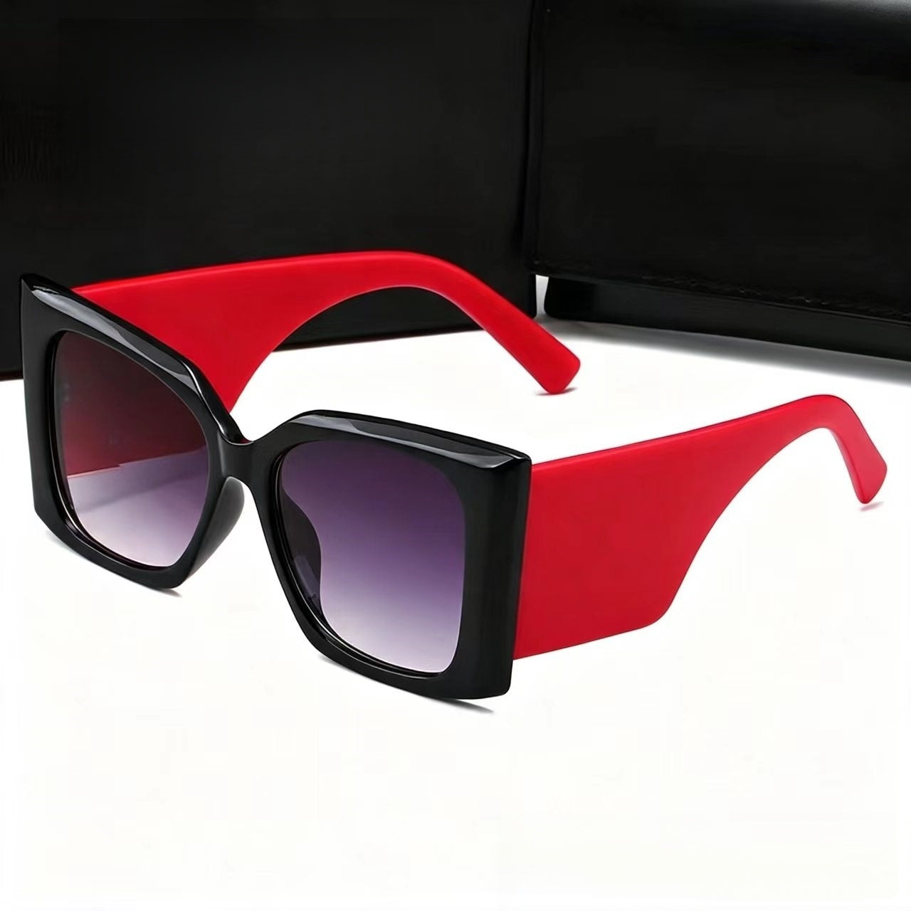 Large frame retro high-end glasses E1349