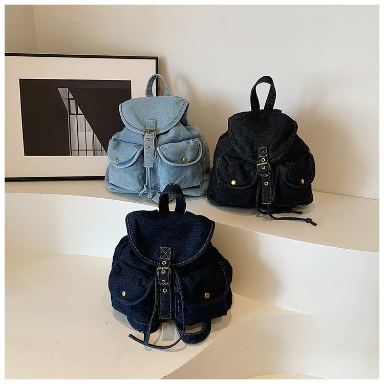 Cowboy backpack with multiple pockets and bucket bag  E236