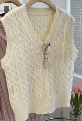 Retro Knitted Sweater Vest  E699