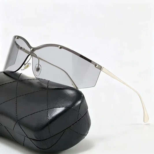 Retro integrated curved lens sunglasses  E1435