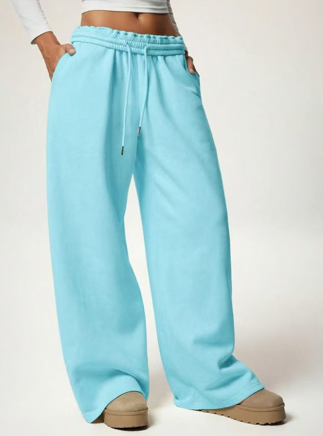 Wide leg loose solid color pants  E1405