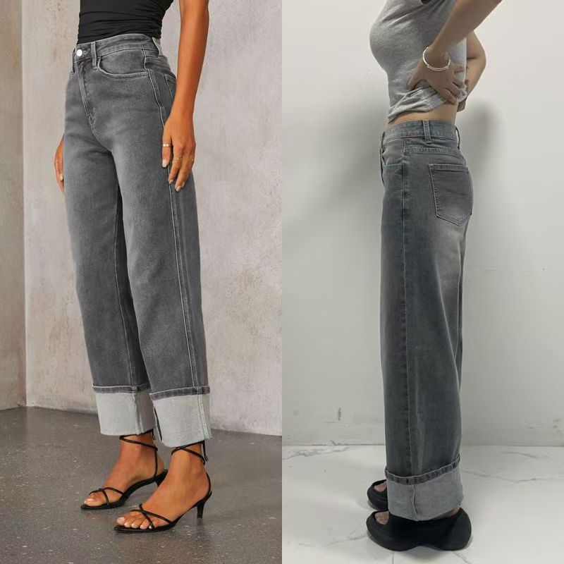 High waisted wide leg loose jeans -GYYF E745