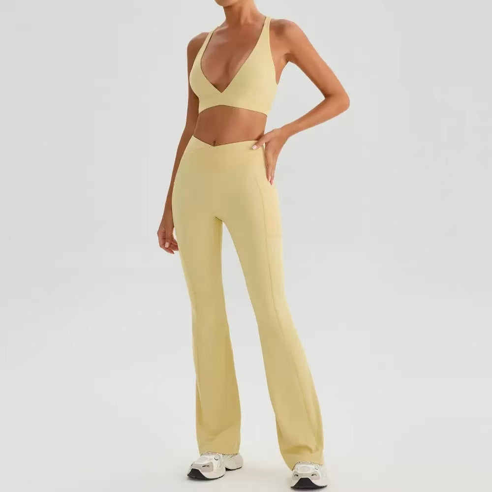 Yoga set, beautiful back, outdoor running, fitness clothing  E1371