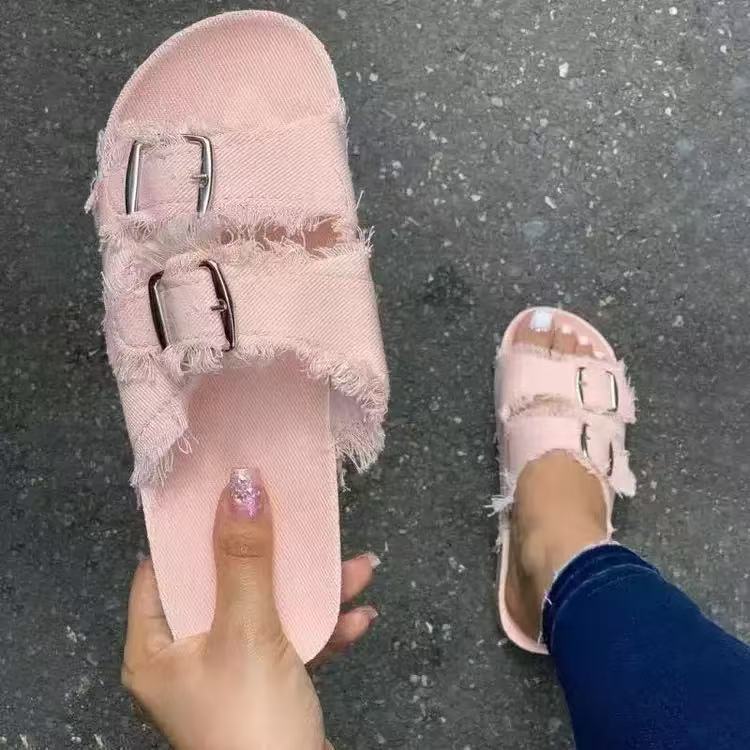 Women's soft soled slippers for wearing outside E1354