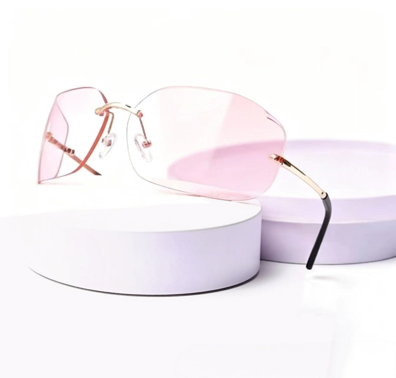 Frameless personalized sunglasses, fashionable metal sunglasses E1051