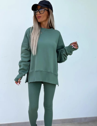 Tight pants casual hoodie two-piece set  E1448