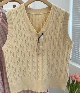 Retro Knitted Sweater Vest  E699