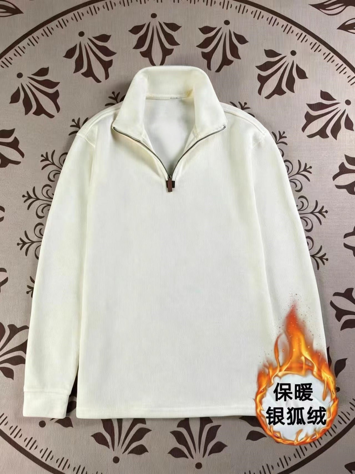 Half zip lapel retro loose hoodie  E753