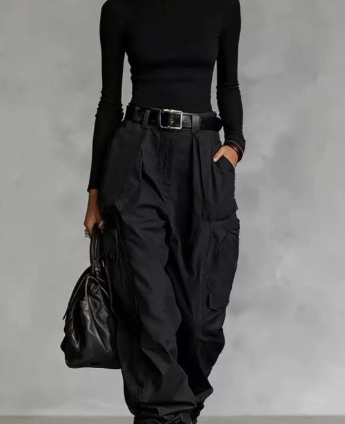 Work pants with wide legs and versatile pants  E1373