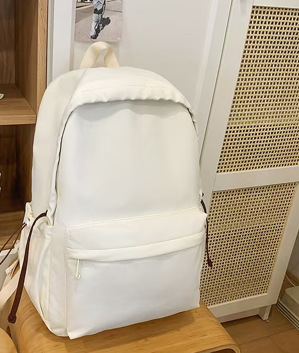 Simple solid color large capacity backpack E1335