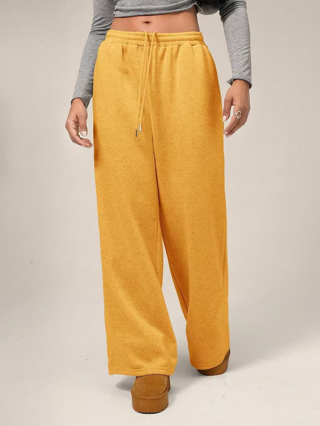 Wide leg loose solid color pants  E1405