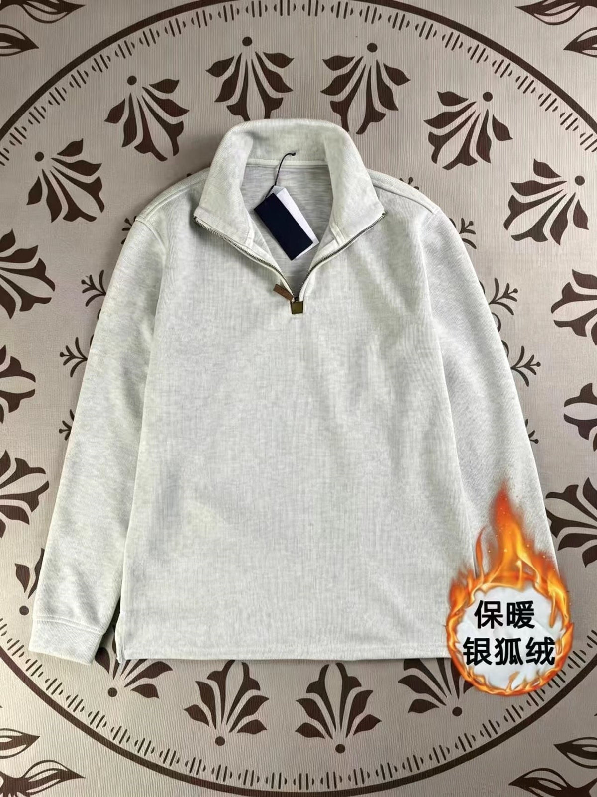 Half zip lapel retro loose hoodie  E753