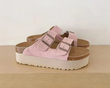 Thick soled sandals without heels for outdoor wear   E1084