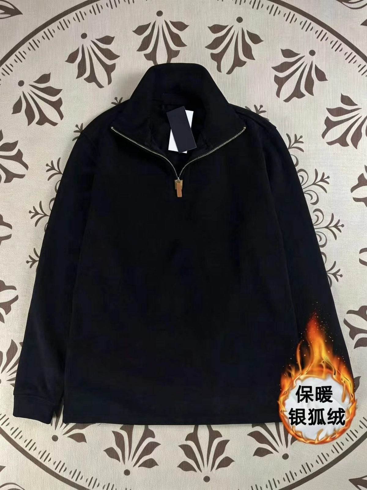 Half zip lapel retro loose hoodie  E753