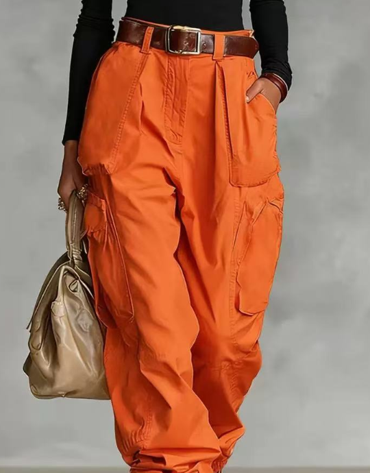 Work pants with wide legs and versatile pants  E1373