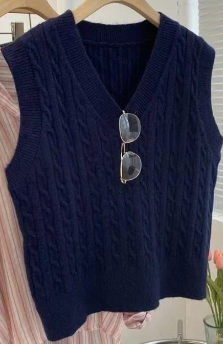 Retro Knitted Sweater Vest  E699