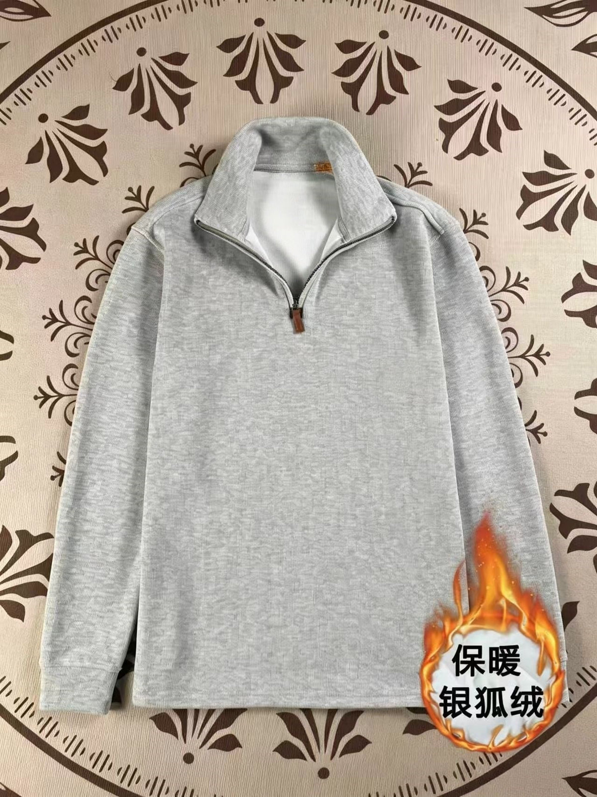 Half zip lapel retro loose hoodie  E753