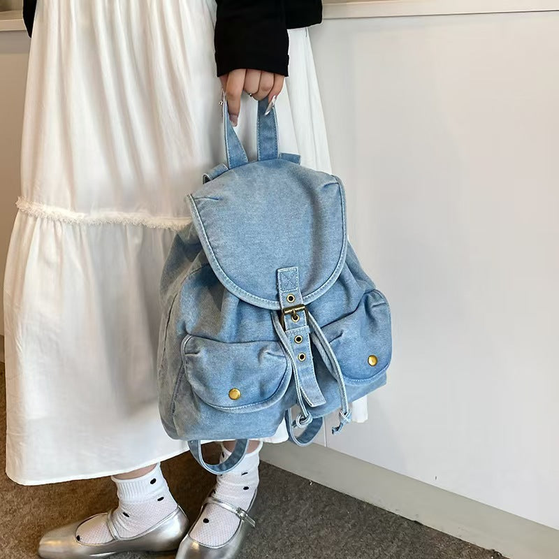 Cowboy backpack with multiple pockets and bucket bag  E236