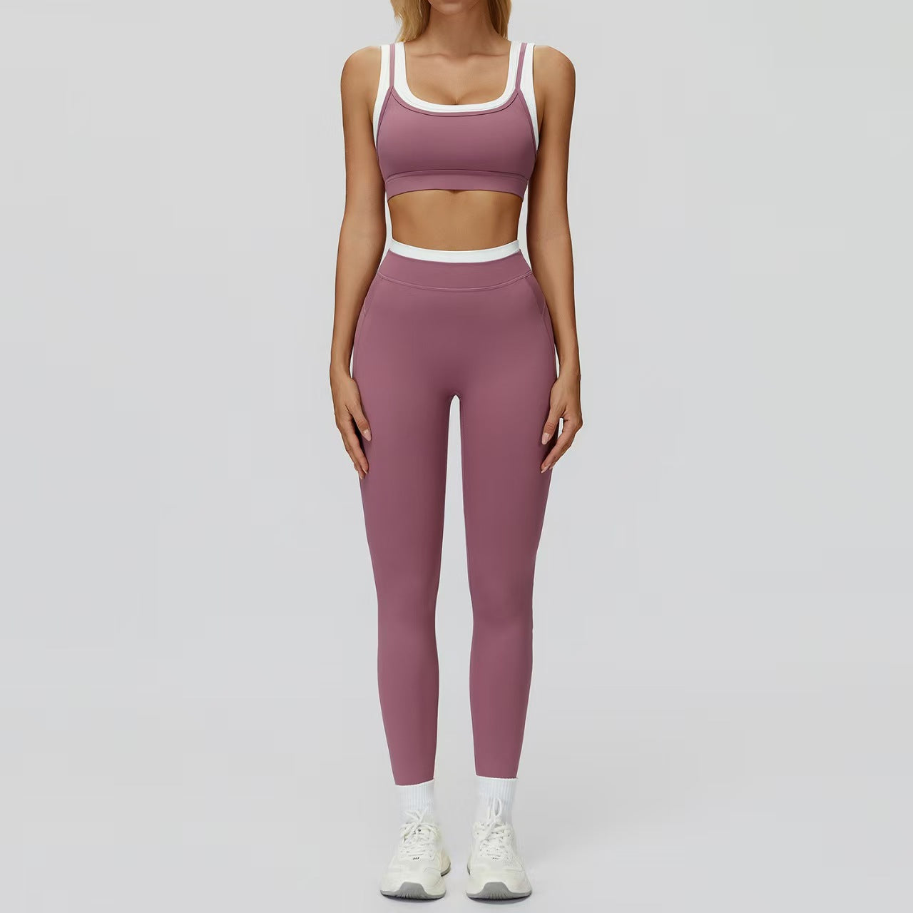 High waisted outdoor leisure versatile fitness suit  E917