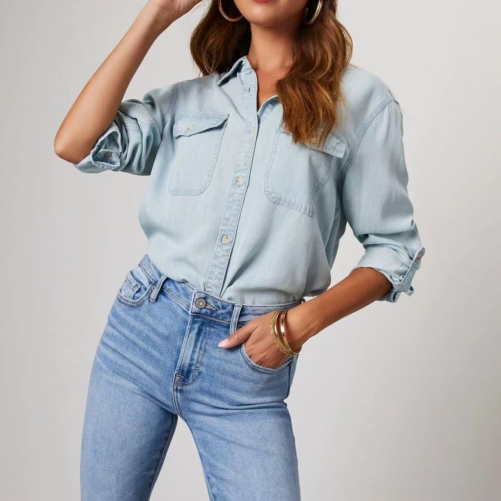 Simple and versatile shirtdaily top    E261