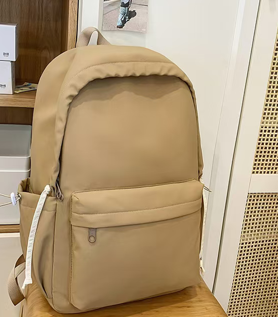 Simple solid color large capacity backpack E1335