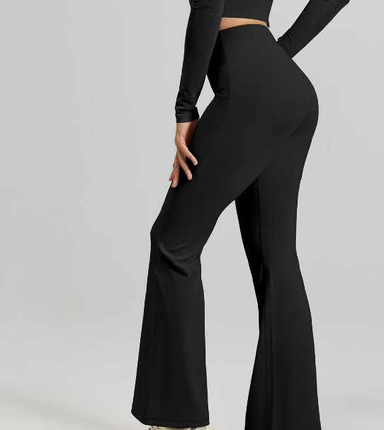 Sports yoga micro flared wide leg fitness pants E1096