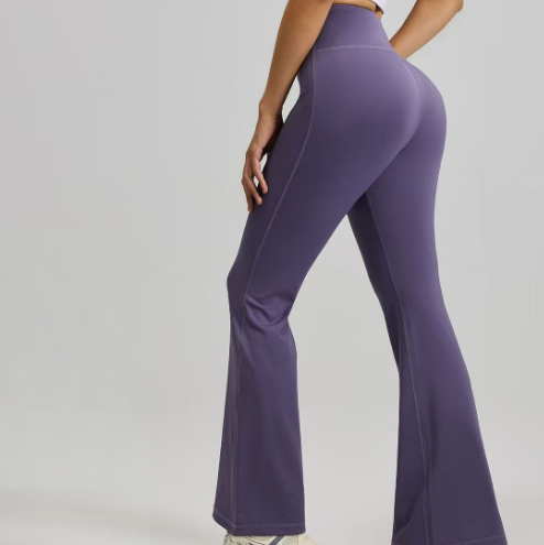 Sports yoga micro flared wide leg fitness pants E1096