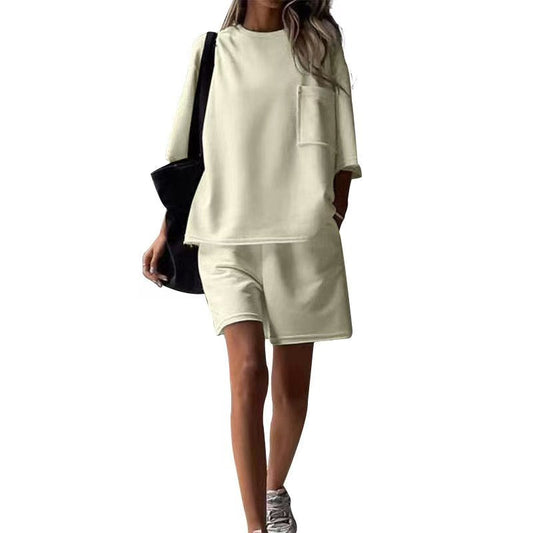 Summer casual loose short sleeved shorts set  E1239