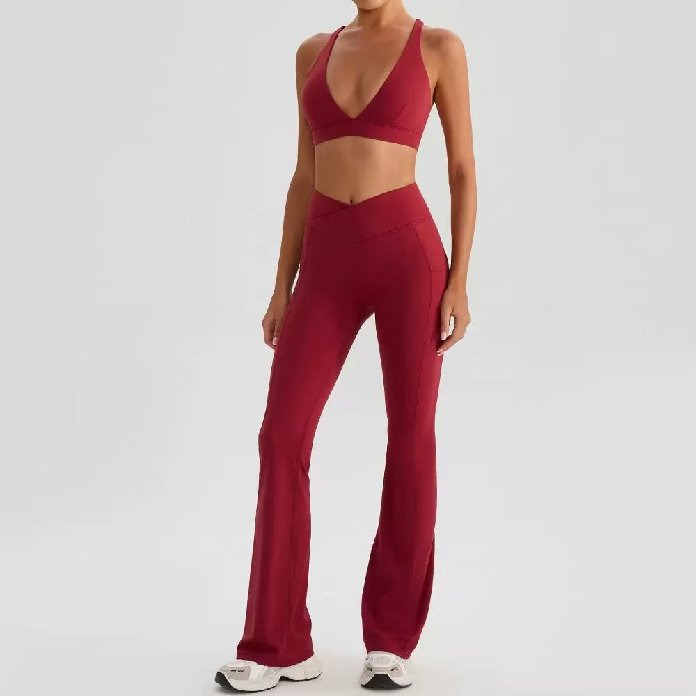 Yoga set, beautiful back, outdoor running, fitness clothing  E1371
