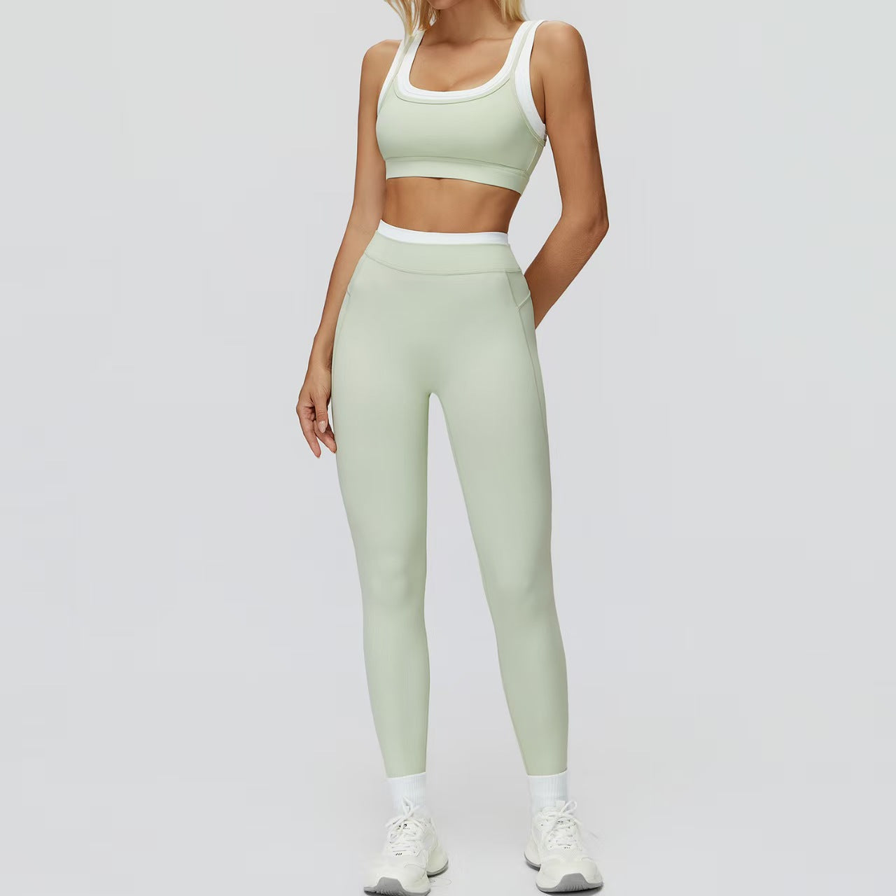High waisted outdoor leisure versatile fitness suit  E917
