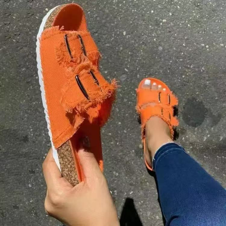 Women's soft soled slippers for wearing outside E1354