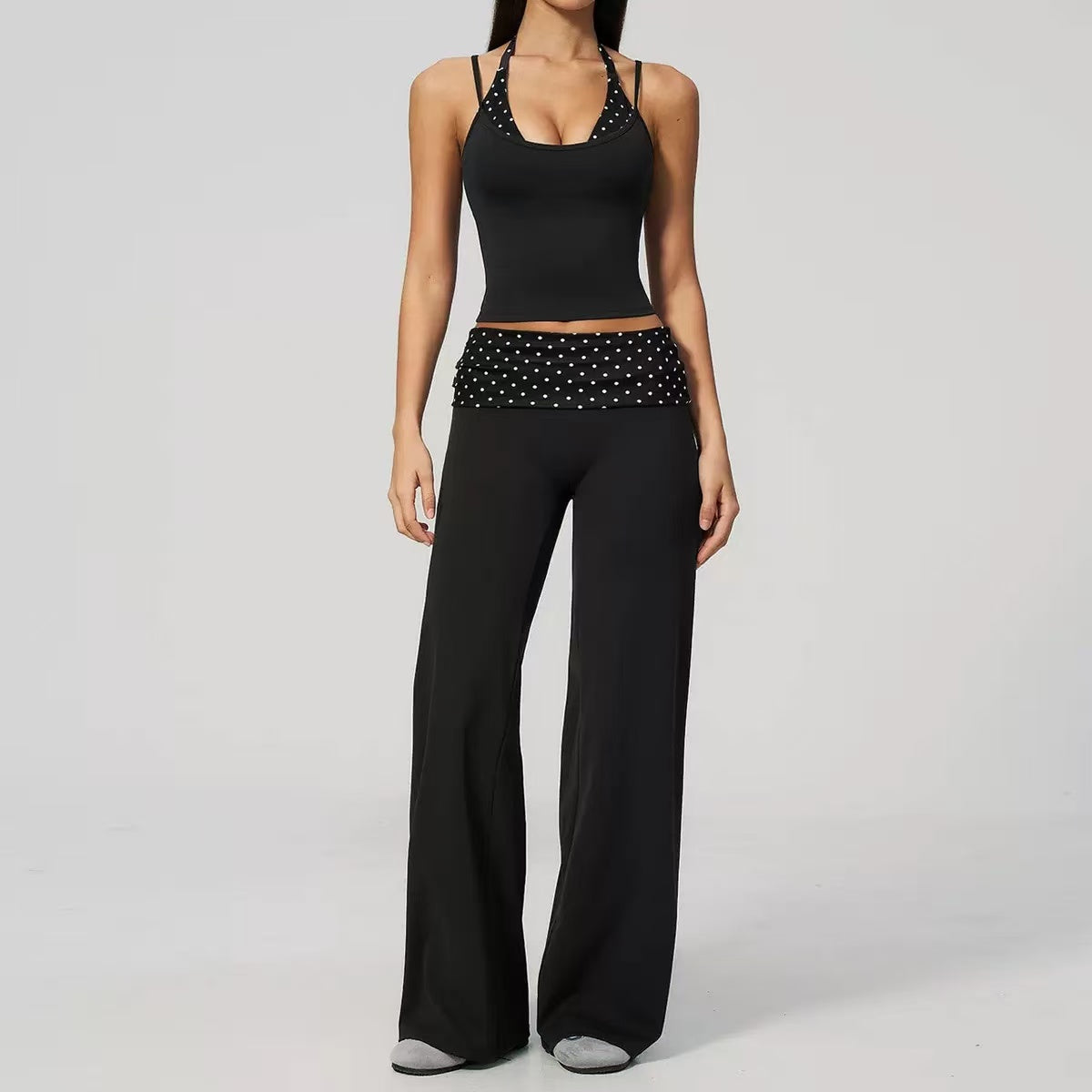 Wave point exercise quick drying yoga suit set  E1406