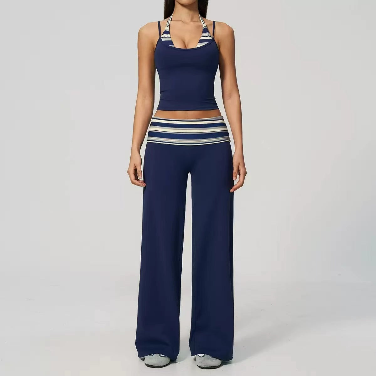 Wave point exercise quick drying yoga suit set  E1406