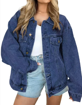 Loose casual jacket with long sleeves  E581
