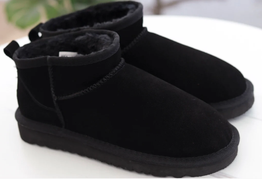 Low cut snow boots with plush anti slip   E476
